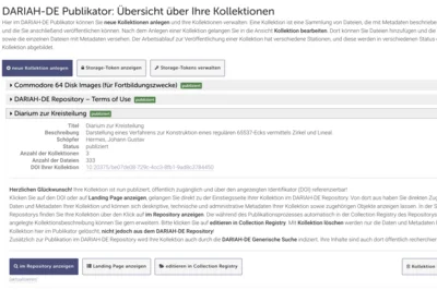 Screenshot des DARIAH-Publikators